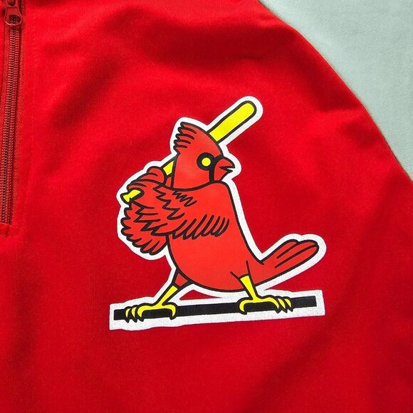 St Louis Cardinals Shirt Mens XL Red Gray 1/4 Zip Shirt Baseball Sports Training - Picture 3 of 9